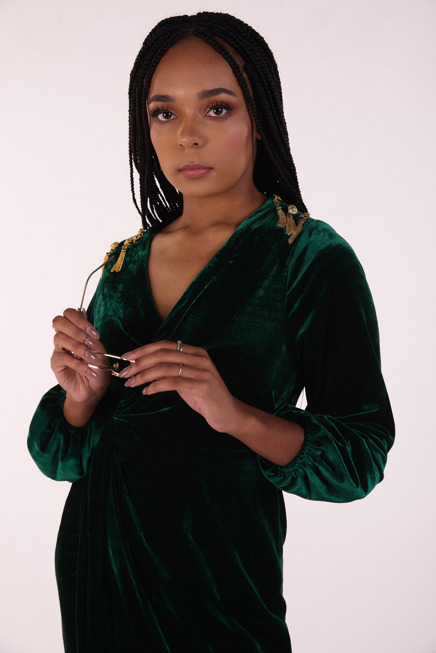 Emerald Velvet Wrap Dress – Modest ...